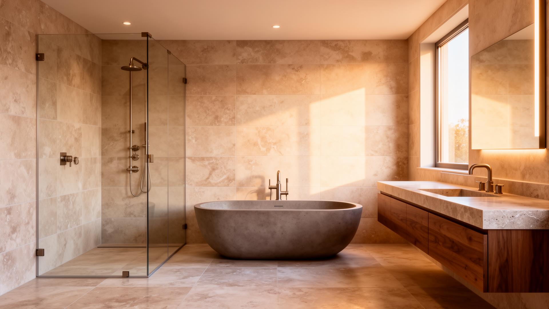 Beautifully renovated modern bathroom by Connolly Construction